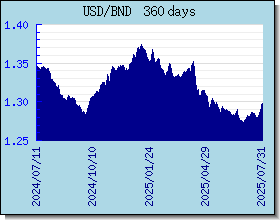 BND 환율 환율 차트 및 그래프